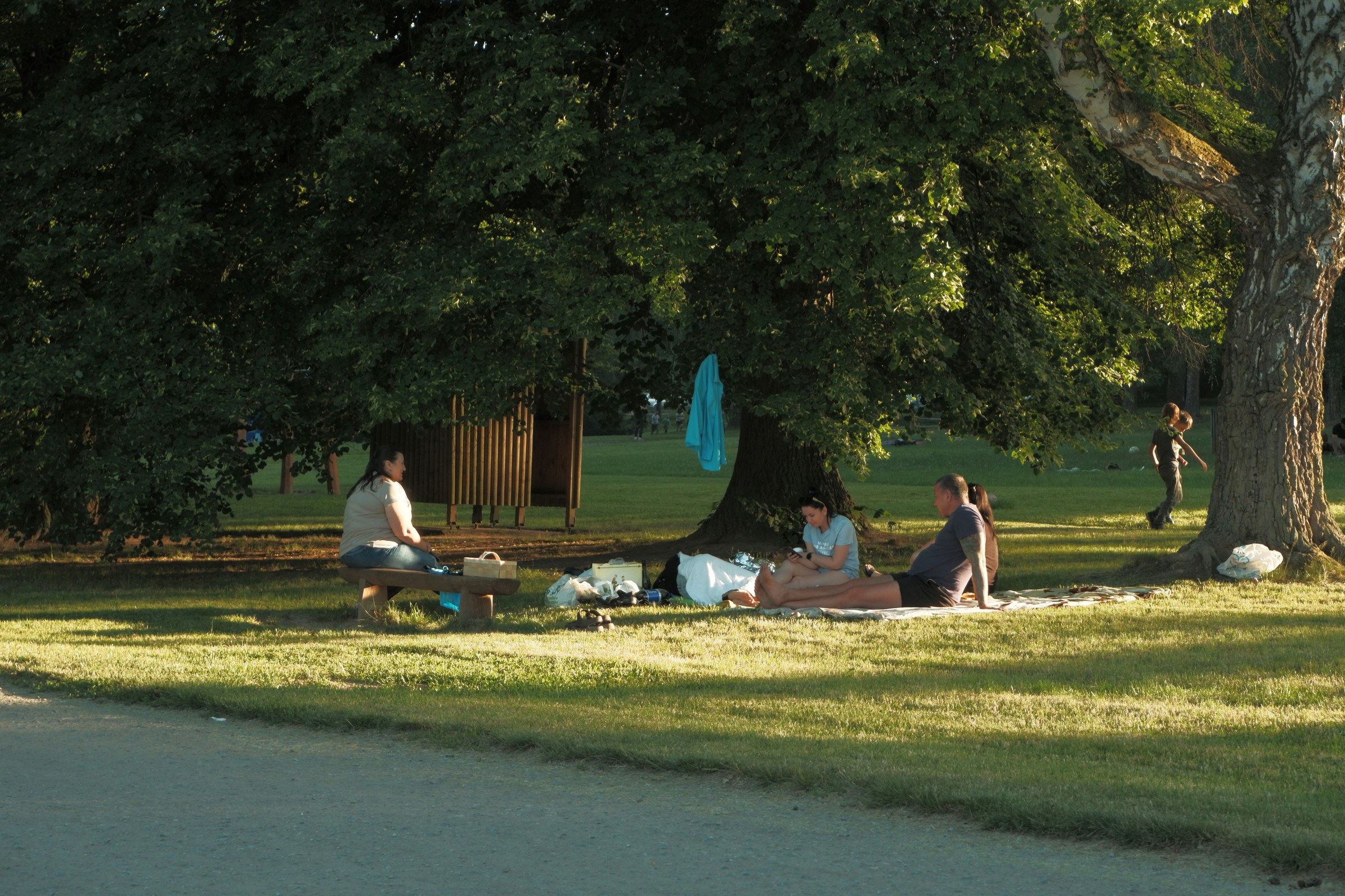 People relaxing on grass in a park. Photo by Lena Bochanova on Unsplash